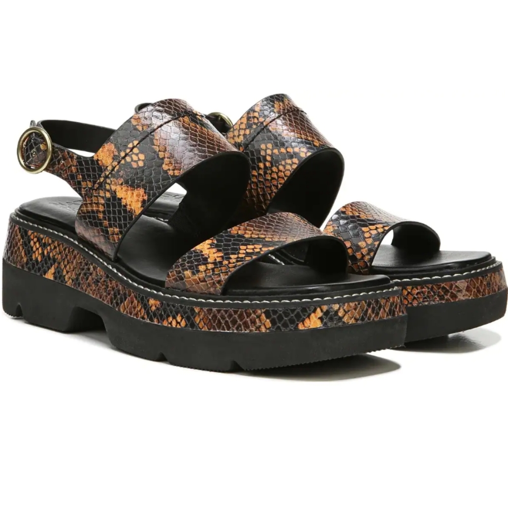 Naturalizer Holden Sandal Size 7 Color: Brown/Orange Snake Leather